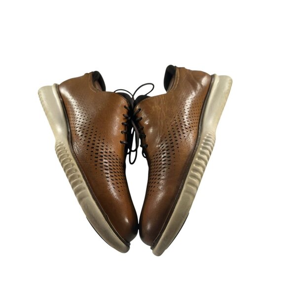 Cole Haan Mens Grand OS Size 9 M Brown Leather Wingtip Oxfords Comfort Shoes - Picture 5 of 9